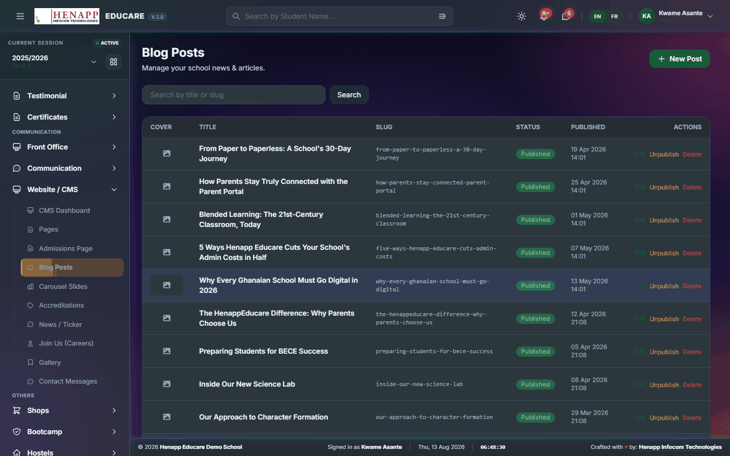 Blog Posts — Website / CMS