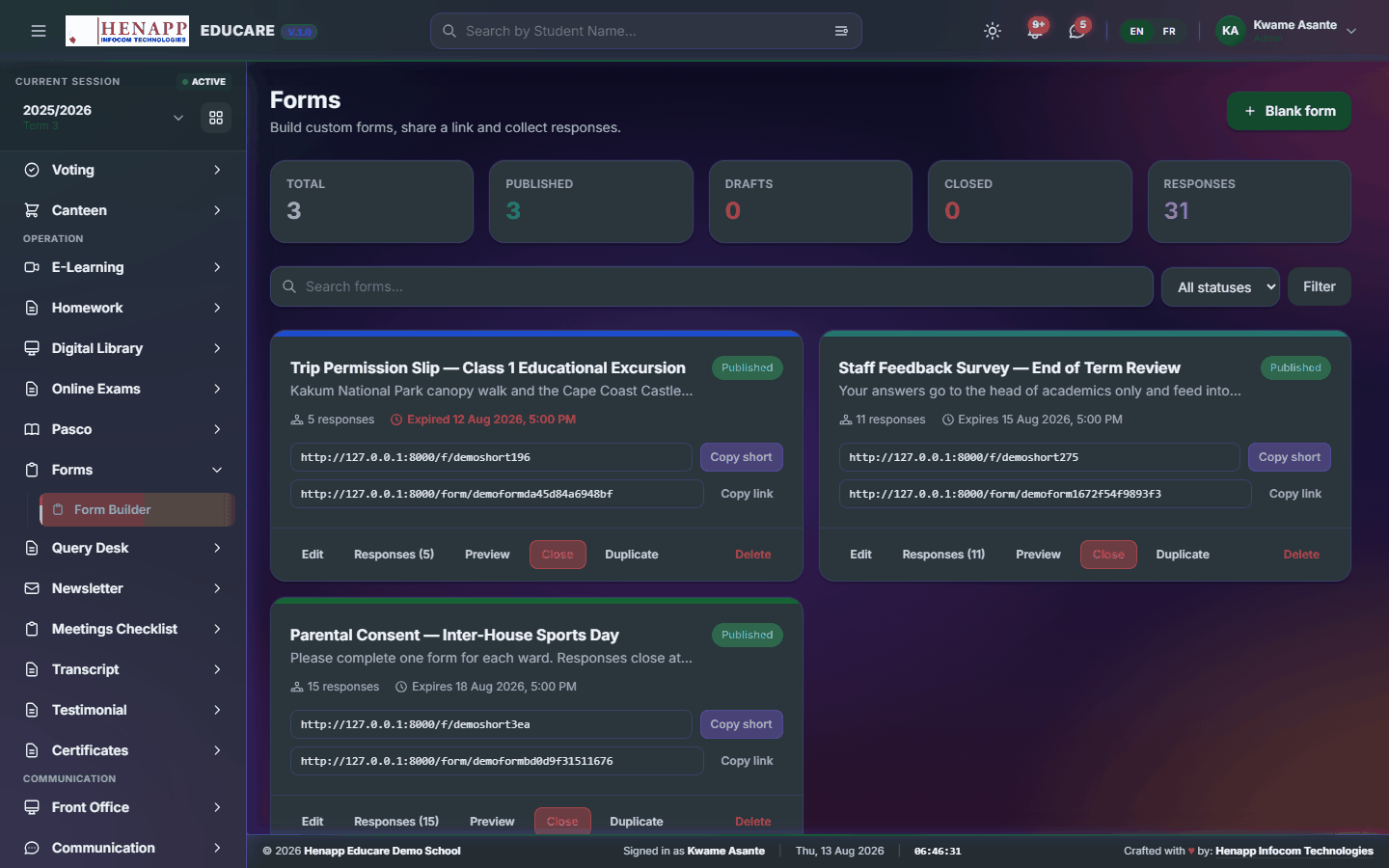 Form Builder — Forms