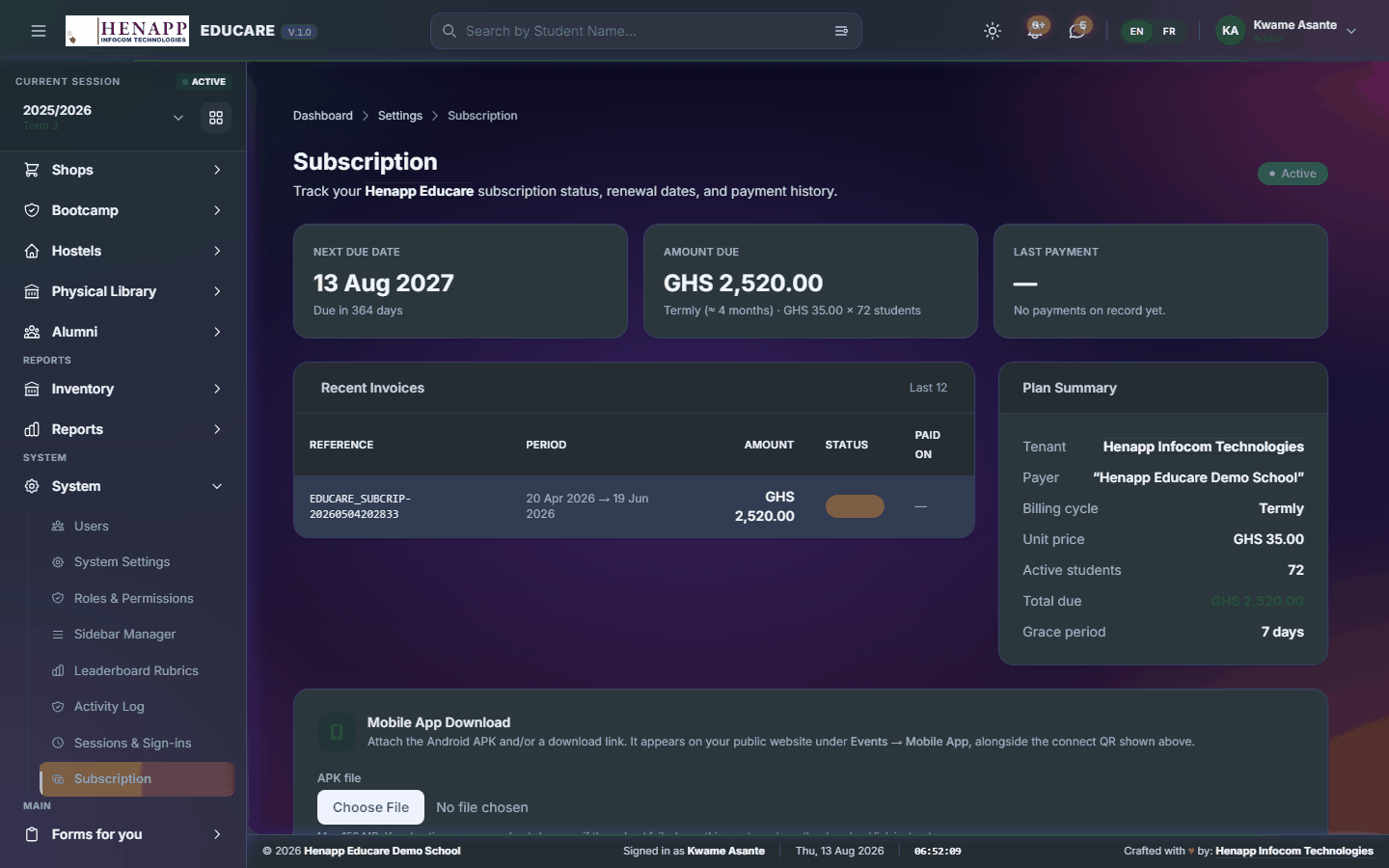 Subscription — System