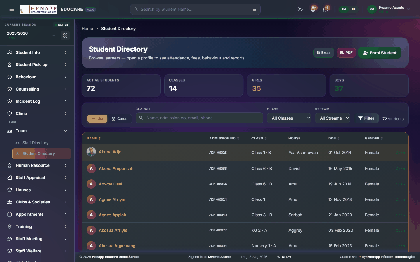Student Directory — Team